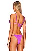 view 3 of 4 The Frill Tri Eco Bikini Top in Violet Rib