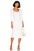 view 1 of 3 Long Sleeve Jersey Rib Dress in White