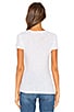 view 3 of 4 Casual V Neck Tee with Reverse Binding in White