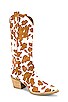 view 2 of 5 Dagget Boot in Tan & White Cow Print