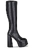 view 1 of 5 Timewarp Platform Heeled Boot in Black Black Stack