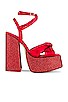view 1 of 5 Seventies Platform Sandal in Red Satin Combo