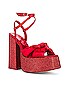 view 2 of 5 Seventies Platform Sandal in Red Satin Combo