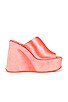 view 1 of 5 High-up Platform Mule in Coral Satin