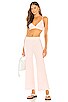 view 4 of 4 Celia Compact Rib Cropped Wide Leg Pant in Rosebud