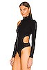 Asuka Shaping Rib Long Sleeve Mock Neck Bodysuit, view 4 of 6, click to view large image.