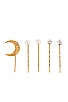 view 2 of 3 Oberon Bobby Pin Set in Crystal Antique Gold