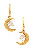 view 3 of 3 Izar Hoop Earrings in Crystal & Antique Gold