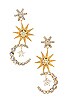 view 1 of 3 Soleil Earrings in Crystal & Antique Gold