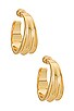 view 1 of 2 Pleated Hoops in Gold