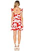 view 3 of 3 Flower Print Dress With Ruffle Shoulder in Red Multi