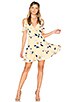 Flower Print Cold Shoulder Flare Dress, view 1, click to view large image.