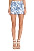 view 1 of 4 Leaf Print Easy Shorts in Ivory & Blue