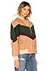 Colorblock Teddy Faux Fur Jacket In Beige & Forest, view 2, click to view large image.