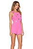 view 2 of 4 Embellished Romper in Fuschia Pink