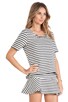 view 2 of 5 Striped Embo Top in Charcoal & White