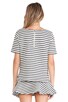 view 3 of 5 Striped Embo Top in Charcoal & White