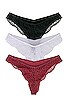 view 2 of 6 ALLEGRA JOLIE 3 PACK 끈 팬티 in Noir, Blanc, & Rose