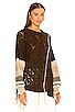 Amalia Patchwork Fringe Pullover, view 2 of 5, click to view large image.