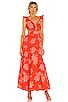 view 1 of 3 Marigot Print Maxi Dress in Tangerine Coral