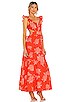 view 2 of 3 Marigot Print Maxi Dress in Tangerine Coral