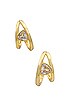 view 2 of 3 Arden Huggie Earrings in Gold, White, & Crystal