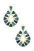 view 1 of 2 Blair Jewel Open Frame Earrings in Gold Emerald Mix