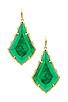 view 1 of 2 Faceted Alex Drop Earrings in Gold Emerald Illusion