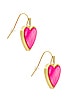 view 1 of 3 HEART 귀걸이 in Gold Hot Pink Mother Of Pearl