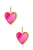 view 2 of 3 HEART 귀걸이 in Gold Hot Pink Mother Of Pearl