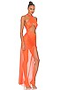 view 2 of 3 Mesh Wrap Gown in Orange