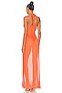 view 3 of 3 Mesh Wrap Gown in Orange