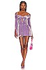 view 4 of 4 Off Shoulder Velvet Mini Dress in Lilac