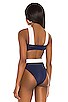 view 4 of 5 Coco Reversible Bikini Top in Navy & Jean