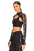 view 3 of 5 x David Koma Laser Cut Crop Top in Black