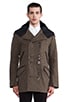 view 1 of 8 Asher Hooded Peacoat in Olive