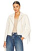 view 1 of 5 Kravitz Fringe Leather Jacket in Cream