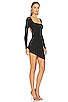 view 3 of 3 Long Sleeve Draped Dress in Black