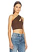 view 2 of 5 Draped Top in Brown