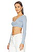 view 3 of 5 Off Shoulder Slanted Draped Top in Baby Blue