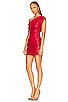 view 3 of 4 One Shoulder Dress with Ruching in Scarlet