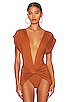view 2 of 5 Plunging V-neck Bodysuit in Russet