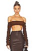 view 1 of 4 Cable Knit Bandeau Sweater Top in Russet