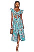 view 1 of 3 Amalia Midi Dress in Molly Turquoise Print