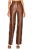 view 1 of 4 Mila Leather Boot Cut Pant in Brown