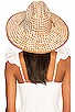 Straw Checkered Hat, view 2 of 3, click to view large image.