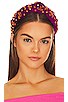 view 1 of 3 Crystal Bloom Velvet Knotted Headband in Merlot