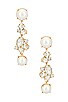 view 1 of 2 Pearl and Crystal Cluster Linear Drop Earring in Crystal