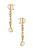 view 2 of 2 Pearl and Crystal Cluster Linear Drop Earring in Crystal
