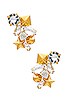 view 1 of 2 Studded Crystal Cluster Button Earrings in Gold